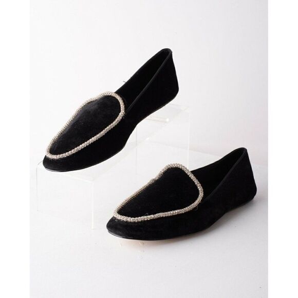 Zara Home Christmas Womens Jeweled Slippers Loafer - Picture 1 of 9